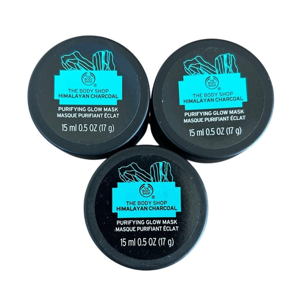 The Body Shop Himalayan Charcoal Purifying Mask 0.5oz HTF MINI Size LOT of 3